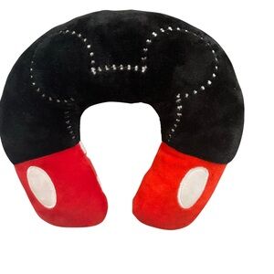 Disney Baby Mickey Mouse Neck Roll Pals Travel Pillow 9” Plush Black Red